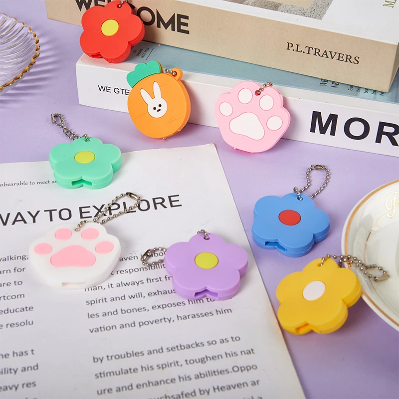 Color Flower Cartoon Key Cover Cap Silicone Key Accessories Cute Key Holder Fashion Key Chain For Girl Women Trinket Gift