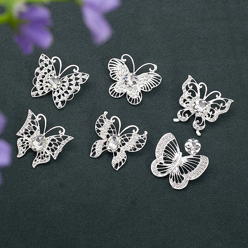 Alloy Rhinestone Butterfly Brooch Temperament Scarf Buckle Fashion All-match Animal Clothing Corsage Cloth Jewelry Accessories - Image 2
