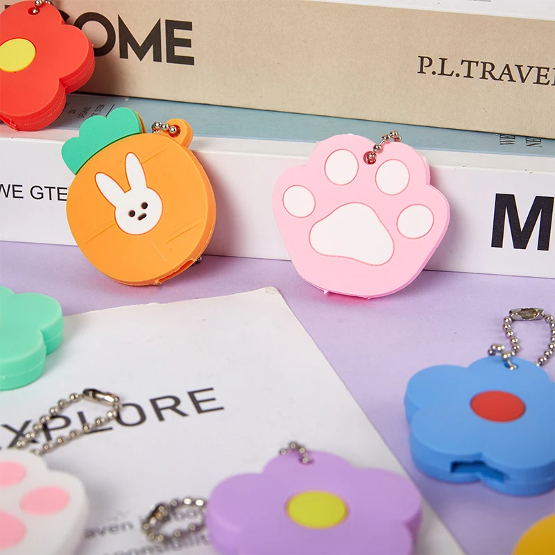 Color Flower Cartoon Key Cover Cap Silicone Key Accessories Cute Key Holder Fashion Key Chain For Girl Women Trinket Gift - Image 2