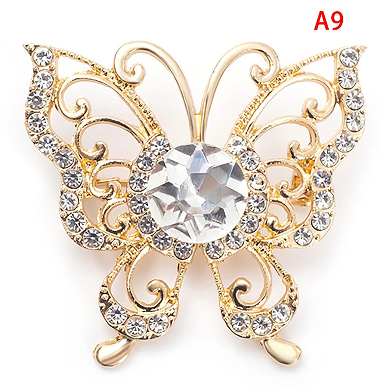 Alloy Rhinestone Butterfly Brooch Temperament Scarf Buckle Fashion All-match Animal Clothing Corsage Cloth Jewelry Accessories - Image 5